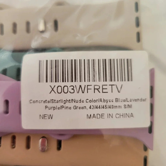 NIB Apple Watch Compatible Silicone Bands, Multi-color, Approx. 1 inch Wide - Picture 3 of 3